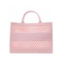 Solid Color Hollow-out Sweet Tote Bag