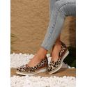 Leopard Pattern Wedge Flats