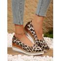 Leopard Pattern Wedge Flats