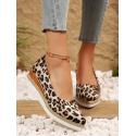 Leopard Pattern Wedge Flats