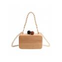 Chain Faux Pearl Square Satchels