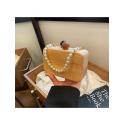 Chain Faux Pearl Square Satchels