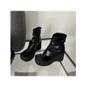 Blace Open Toe Chunky Heels Boots