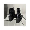 Blace Open Toe Chunky Heels Boots