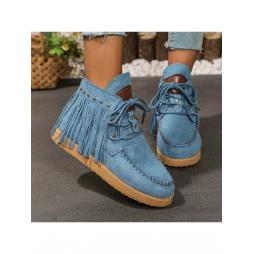 Fringe Lace-Up Chelsea Boots