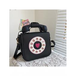 Telephone Model Patchwork PU Zipper Large Satchels