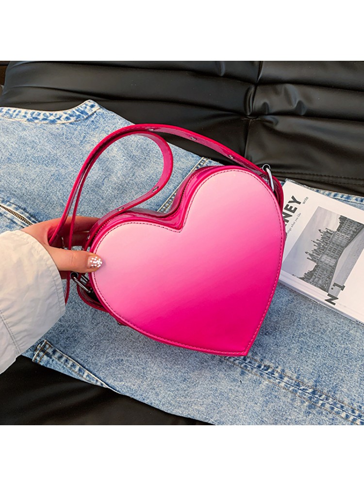 Heart Zipper PU Shoulder Bags